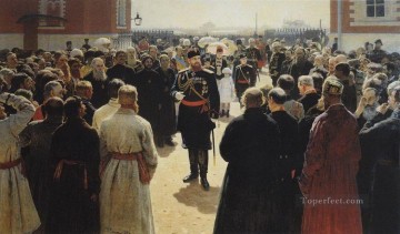 イリヤ・レーピン Painting - モスクワのペトロフスキー宮殿の庭で地方の長老たちを迎えるアレクサンダー3世 1886年イリヤ・レーピン